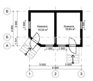 Проект бани из бруса 4х6 № Б-15
