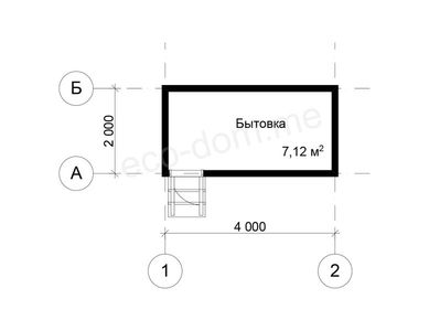 Проект бытовки 2х4 №01