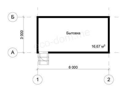 Проект бытовки 3х6 №02