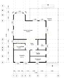 Проект дома из бруса 13x11 № ДБ-130