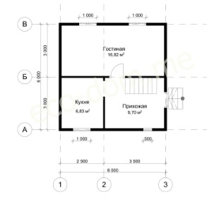 Проект дома из бруса № ДБ-136