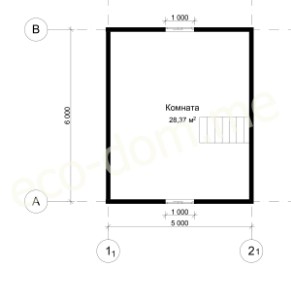 Проект дома из бруса № ДБ-136