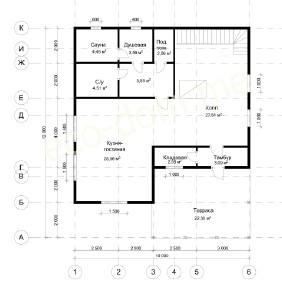 Проект дома из бруса № 143