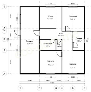 Проект дома из бруса № 155