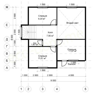 Проект дома из бруса № 159