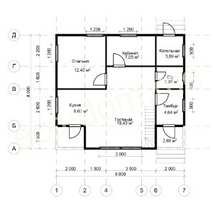 Проект дома из бруса № 162
