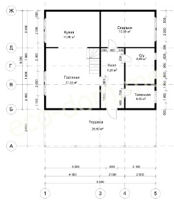 Проект дома из бруса № 165