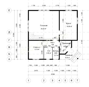 Проект дома из бруса № 173