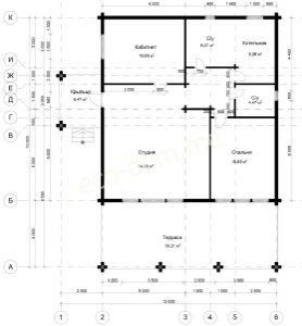 Проект дома из бруса № 174