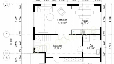 Проект дома из бруса 10х9 № ДБ-68