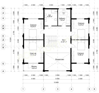 Проект дома из клееного бруса под ключ ДиКБ-11
