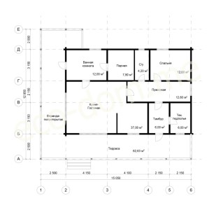 Проект элитного дома из бруса ЭД-96
