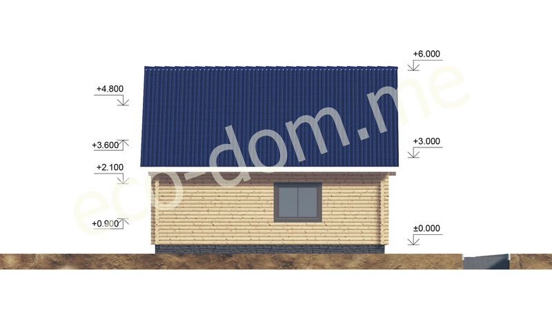 Проект дома из оцилиндрованного бревна 6х8 № ДиОБ-73