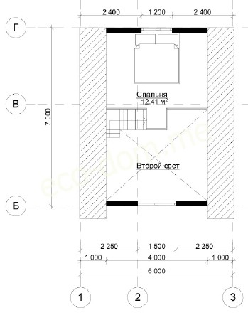 А фрейм дом-шалаш 6х6 м № 02