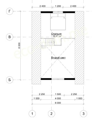 А фрейм дом-шалаш 6х6 м № 04