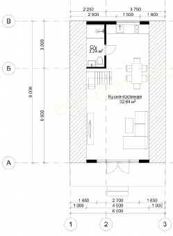 А фрейм дом-шалаш 6х6 м № 06