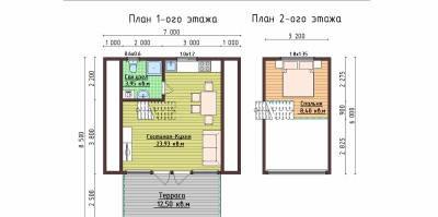 А фрейм дом-шалаш 6х6 м № 07