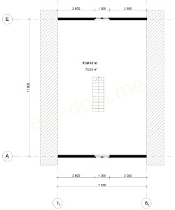 Проект дома из оцилиндрованного бревна 11х9 № ДиОБ-82