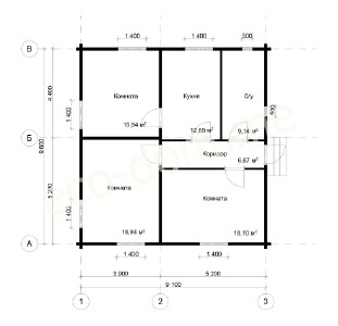 Проект дома из бревна 10х9 № ДиБ-80