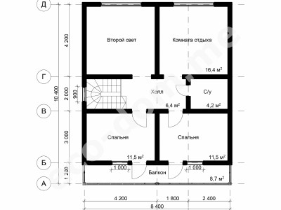 Проект дома из бруса 11х12 № ДБ-91
